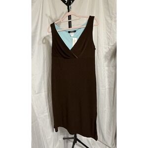 NWT  B. MOSS  STRETCH Brown Sleeveless‎ DRESS Size 10 Made In USA 100% Polyester